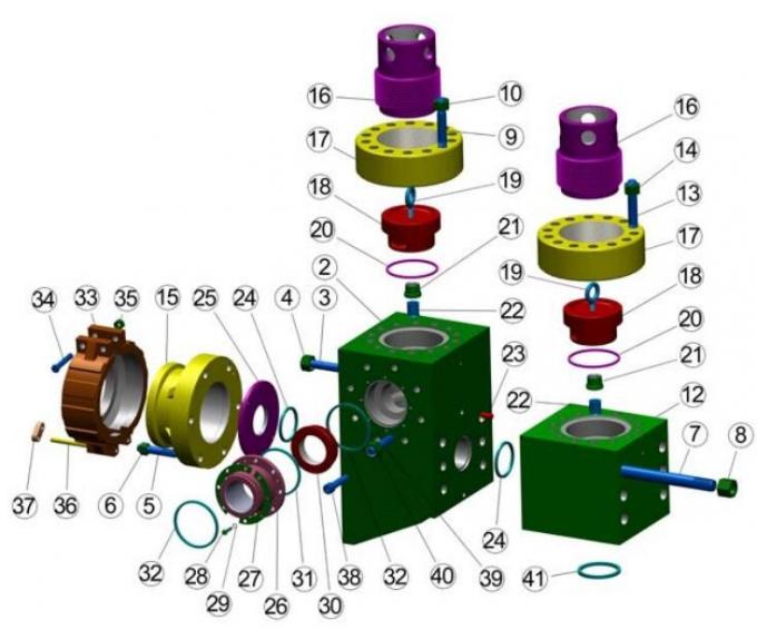 BOMCO F1600 7500 PSI SWFE MUD PUMP PARTS, NATIONAL 14P220 MUD PUMP, W
