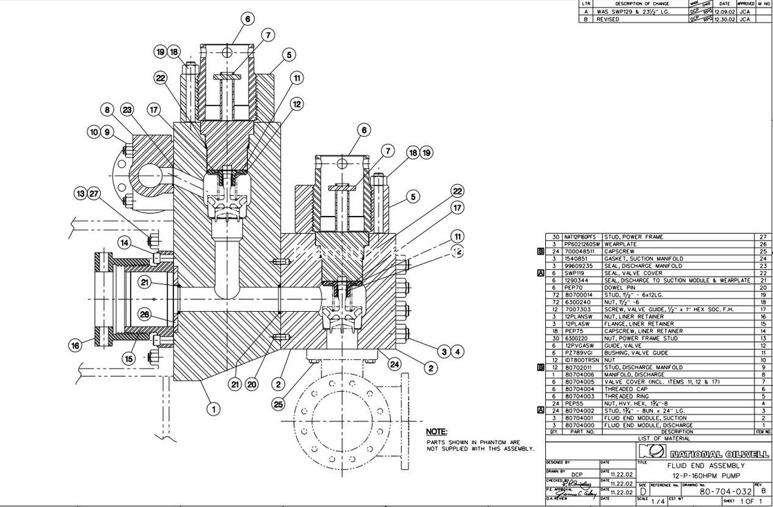 Southwest 12P160 7500PSI mud pump Fluid end module, Mission 12P160