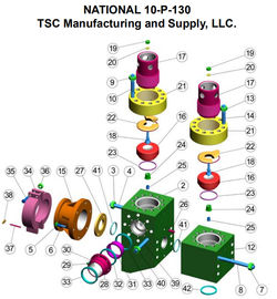 TSC WF1600BH 7500 PSI, NATIONAL 12P160, 140-220 MUD PUMP FLUID END MODULE LINERS, PISTONS, VALVES, TSC MUD PUMP LINER supplier