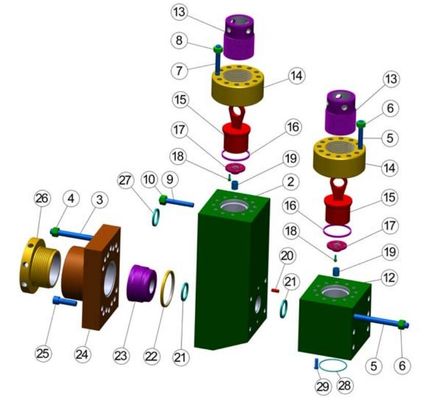 Southwest 12P160  7500PSI  mud pump Fluid end module, MISSION &quot;L&quot; NEW STYLE MODULE FOR NATIONAL 12-P-160 MUD PUMP supplier